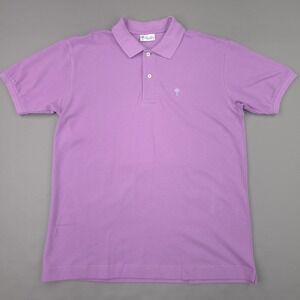 Ben Silver Polo Shirt Mens Medium Purple Pique Cotton Palm Tree Logo Charleston